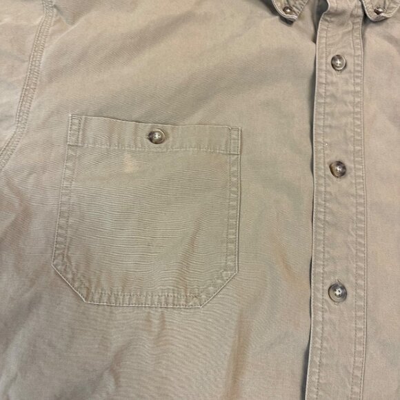 CARHARTT MENS TAN SHORT SLEEVE BUTTON UP SHIRT LARGE - Picture 3 of 10